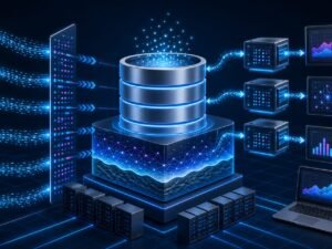 Data-intensive application database system processing large-scale data streams
