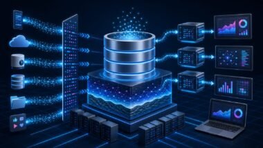 Data-intensive application database system processing large-scale data streams