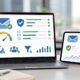 Email marketing deliverability dashboard with authentication trust and inbox quality concepts