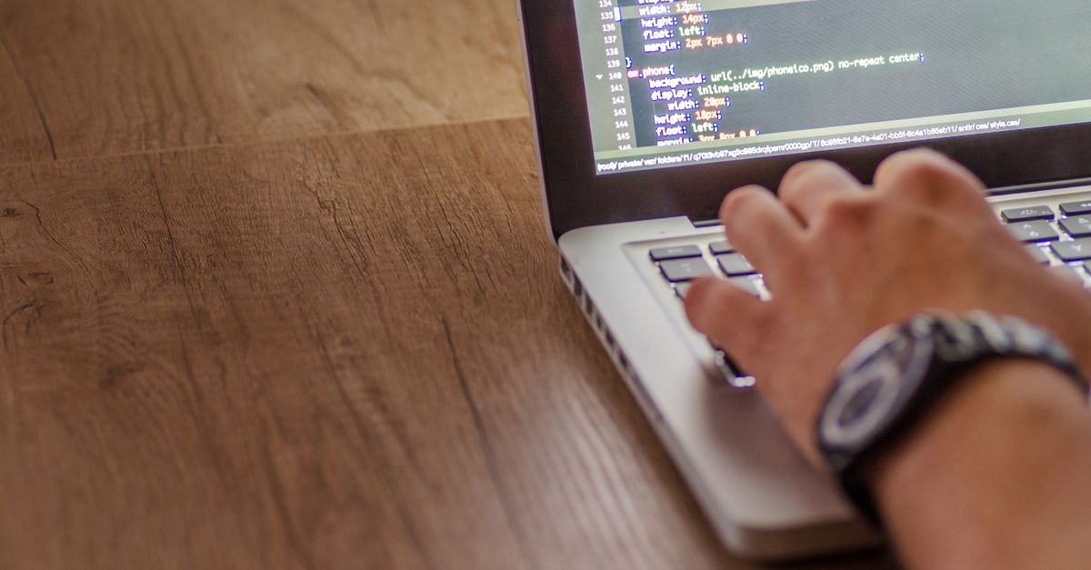 Building a website on a laptop