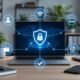 Secure VPN and remote employee client data protection concept