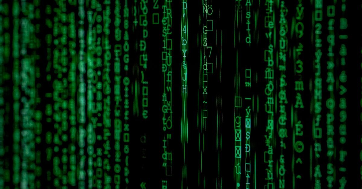 Streams of code representing data encryption