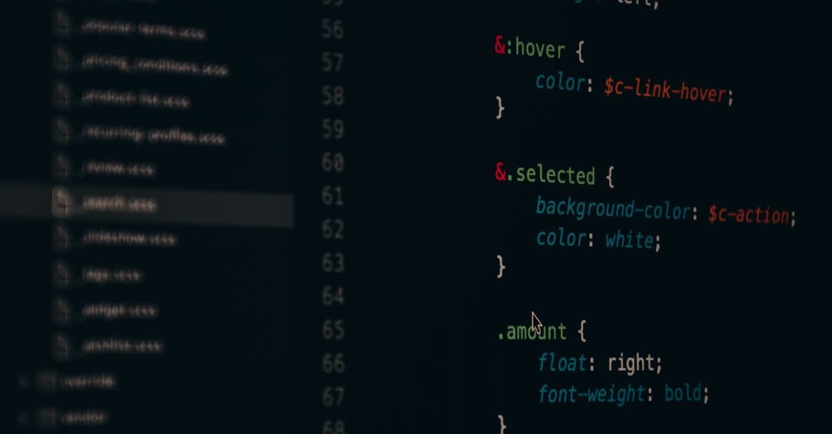 Source code on a dark screen