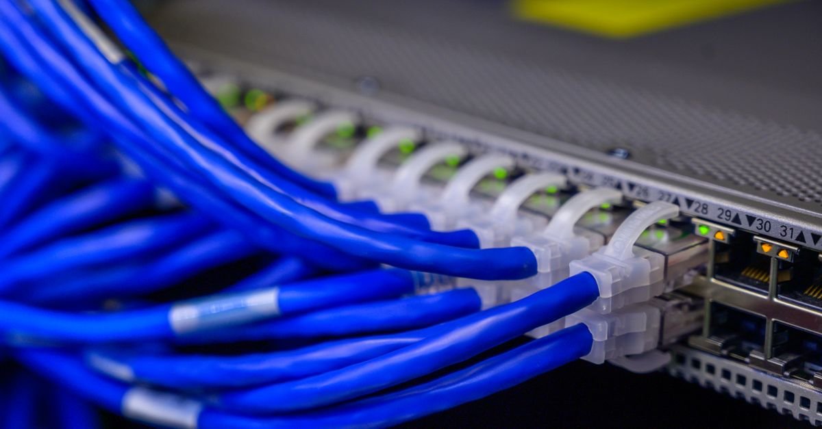 Network cables distributing connections across a switch