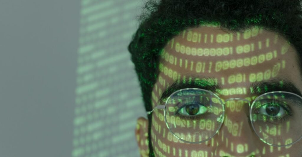 Developer building an AI system at a screen