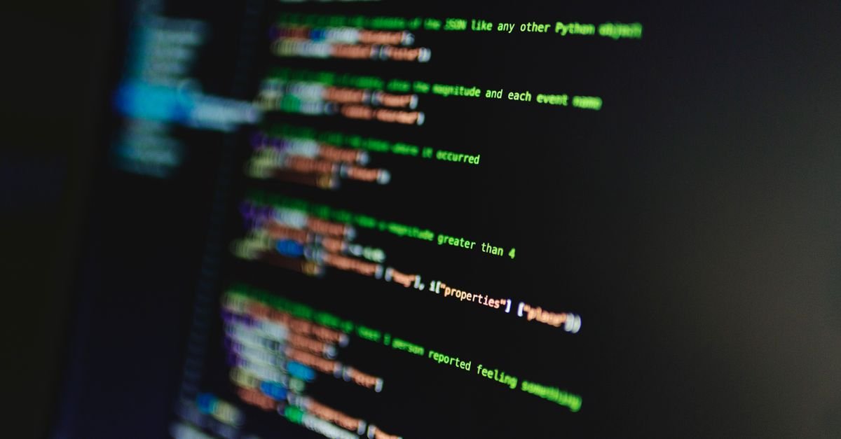 Colorful code in a terminal on screen