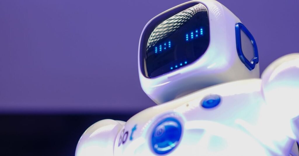 Friendly robot representing AI-powered website creation