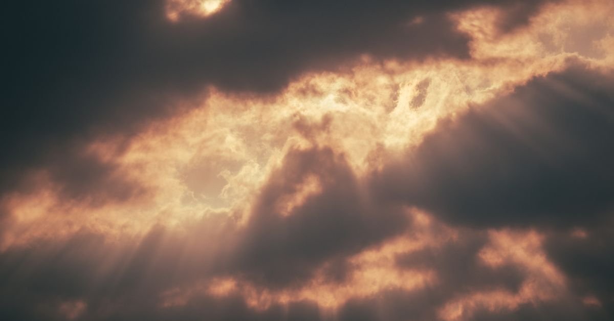 Sunlight breaking through clouds