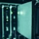 Row of web hosting servers in a data center