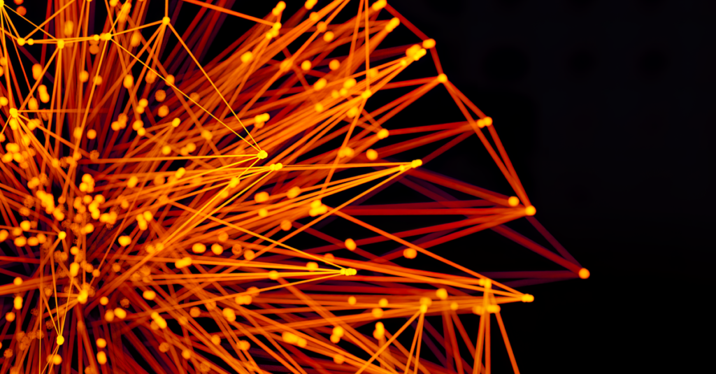 Abstract network of connected data points