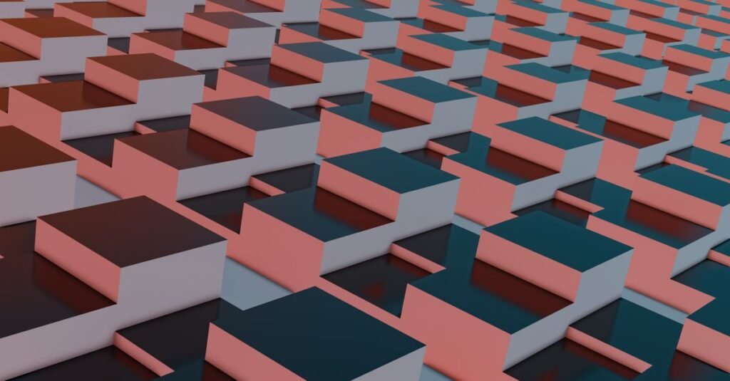 A three-dimensional grid of blocks
