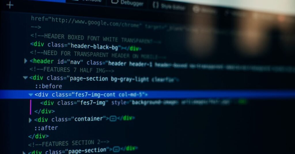 Browser developer tools inspecting a web page