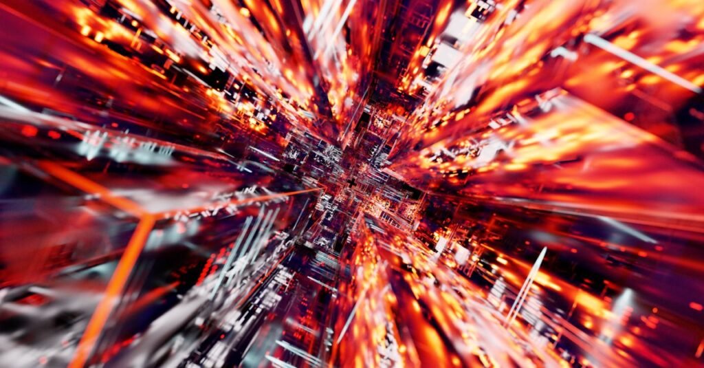 Abstract burst of data and light