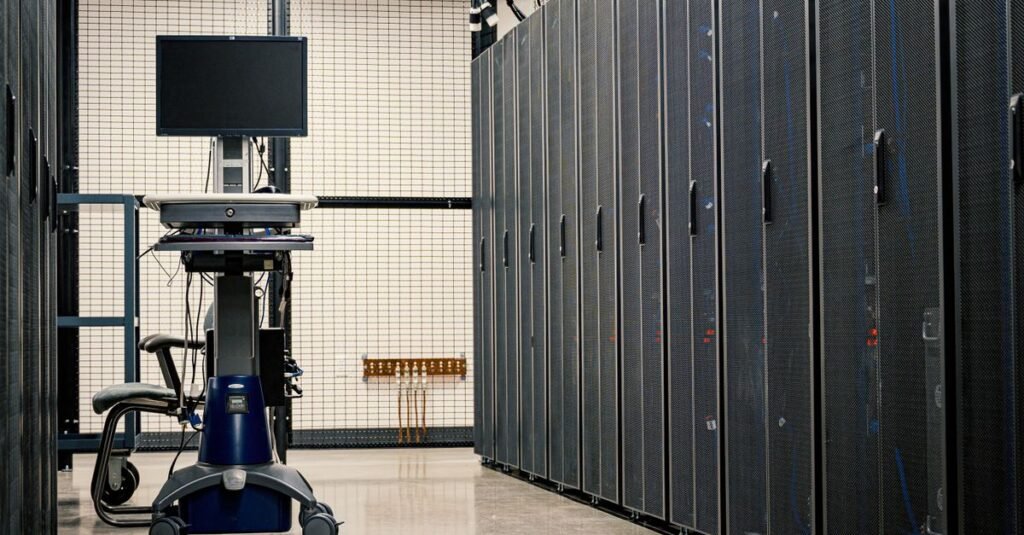 Servers in a data center powering a backend